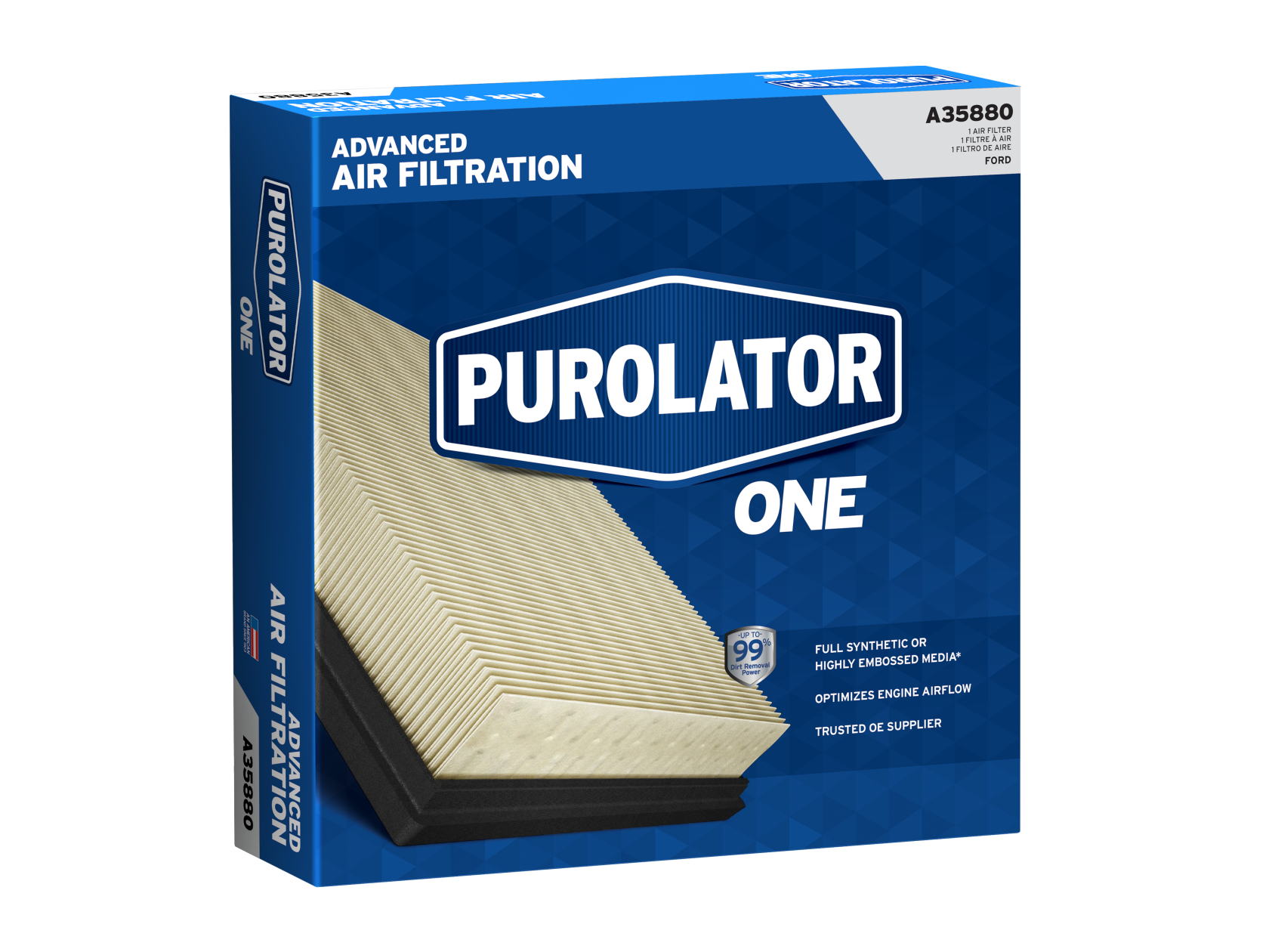 PurolatorONE™ Air Filters improve overall driving comfort and encourage better airflow through your vehicle and aids in defroster performance.